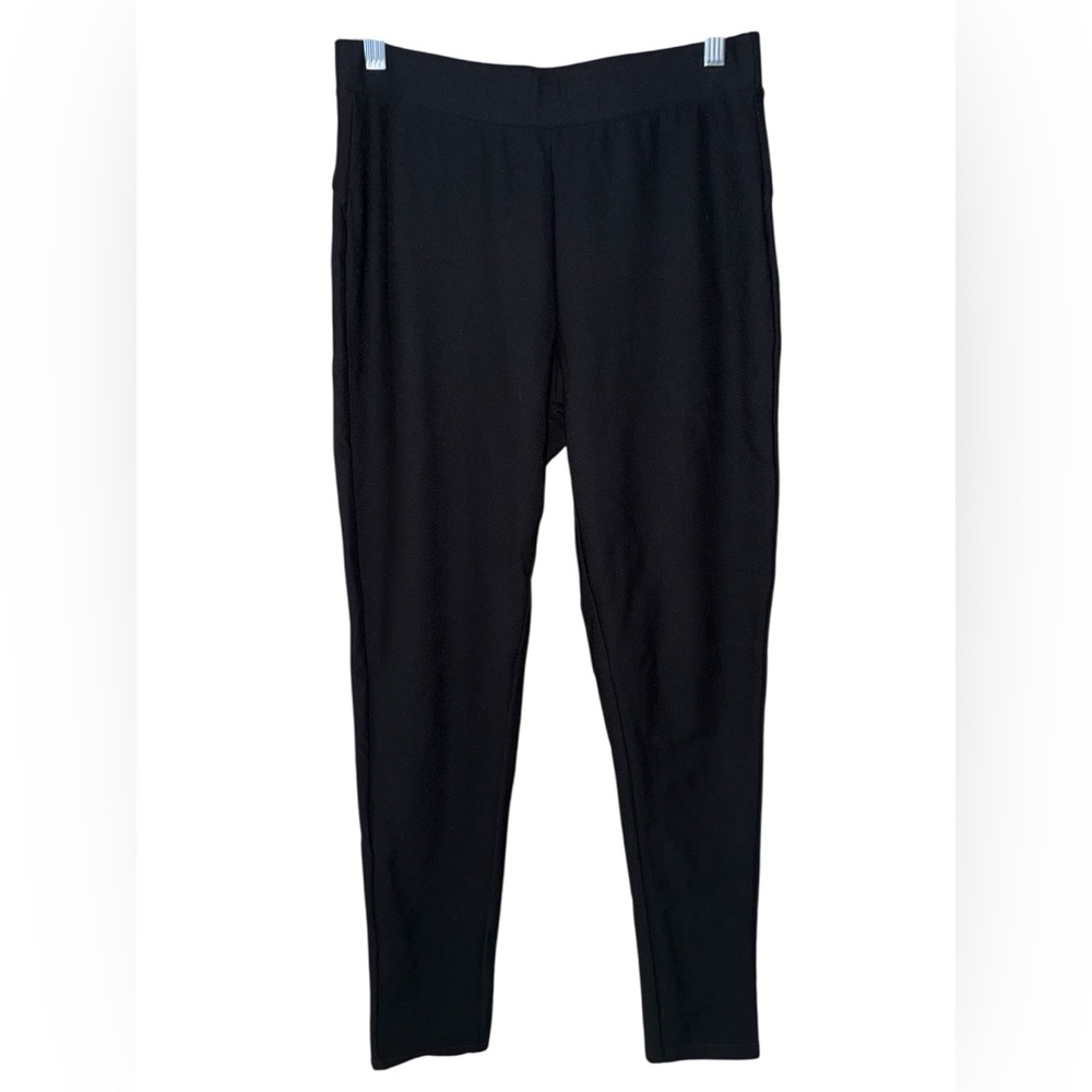 Kay Unger Ponte Pants Casual Black Strech Skinny Slimming Ankle women’s Medium